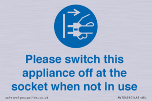 Please switch this appliance off at the socket when not in use